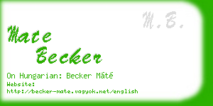 mate becker business card